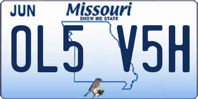 MO license plate OL5V5H