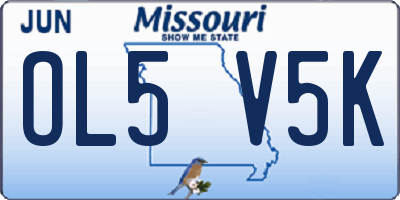 MO license plate OL5V5K