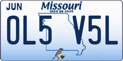 MO license plate OL5V5L