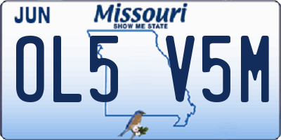 MO license plate OL5V5M