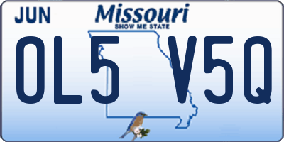 MO license plate OL5V5Q