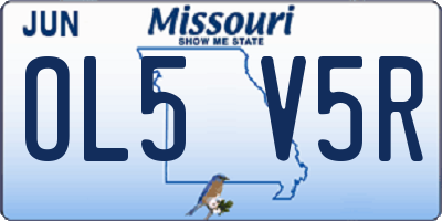 MO license plate OL5V5R