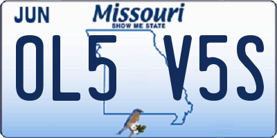 MO license plate OL5V5S