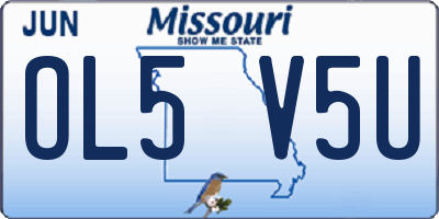 MO license plate OL5V5U