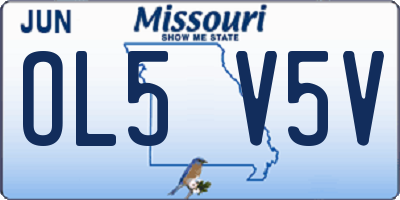 MO license plate OL5V5V