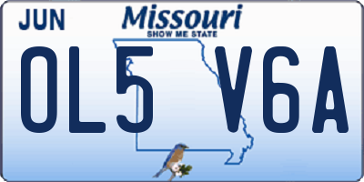 MO license plate OL5V6A