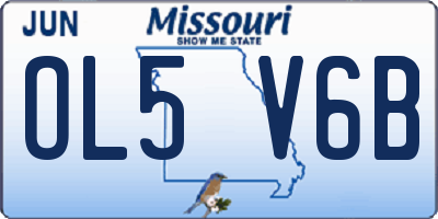 MO license plate OL5V6B