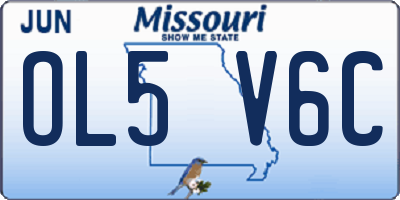 MO license plate OL5V6C