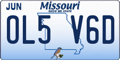 MO license plate OL5V6D