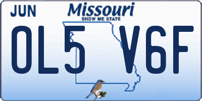MO license plate OL5V6F