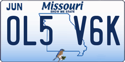 MO license plate OL5V6K