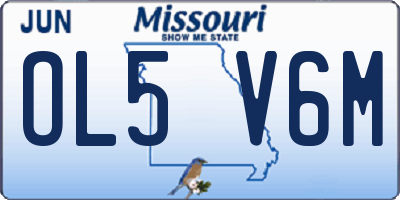 MO license plate OL5V6M