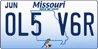 MO license plate OL5V6R