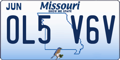 MO license plate OL5V6V