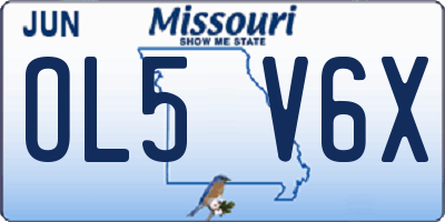MO license plate OL5V6X