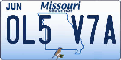 MO license plate OL5V7A