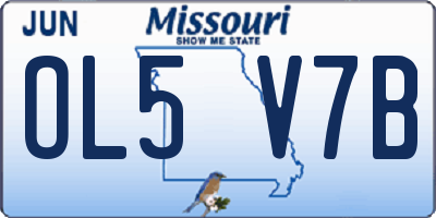 MO license plate OL5V7B
