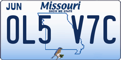 MO license plate OL5V7C