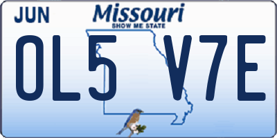 MO license plate OL5V7E