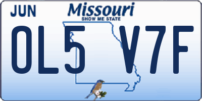 MO license plate OL5V7F