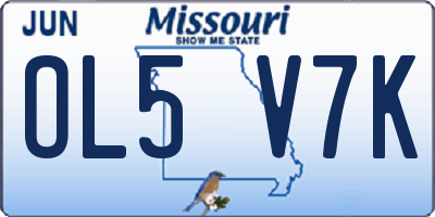 MO license plate OL5V7K