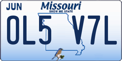 MO license plate OL5V7L