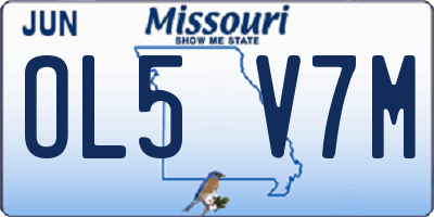 MO license plate OL5V7M