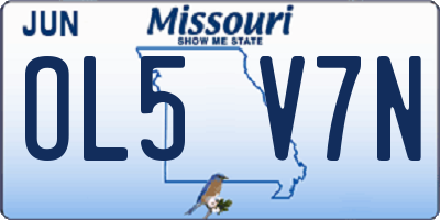 MO license plate OL5V7N