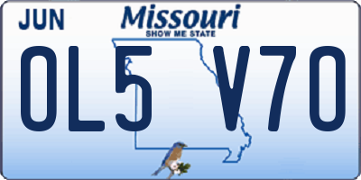 MO license plate OL5V7O