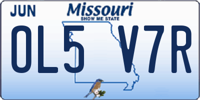 MO license plate OL5V7R