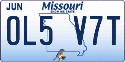 MO license plate OL5V7T