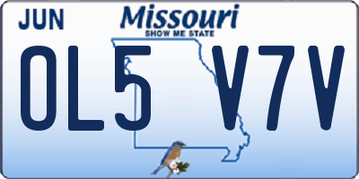 MO license plate OL5V7V