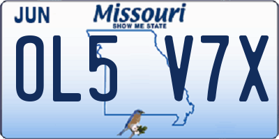 MO license plate OL5V7X
