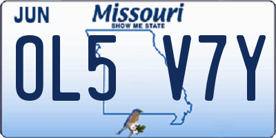 MO license plate OL5V7Y