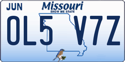 MO license plate OL5V7Z