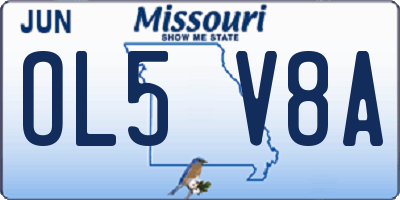 MO license plate OL5V8A
