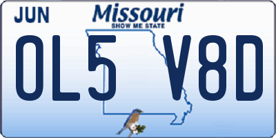 MO license plate OL5V8D