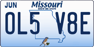 MO license plate OL5V8E