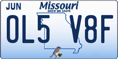 MO license plate OL5V8F