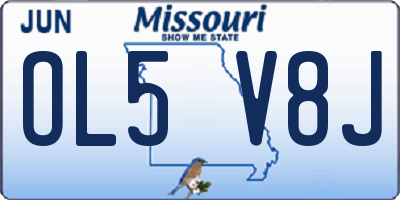 MO license plate OL5V8J