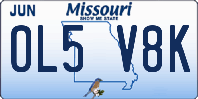MO license plate OL5V8K