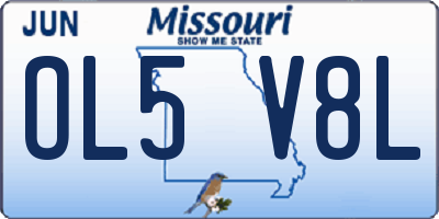 MO license plate OL5V8L