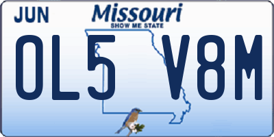 MO license plate OL5V8M