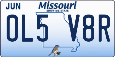 MO license plate OL5V8R