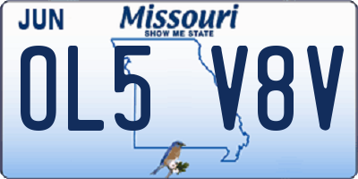 MO license plate OL5V8V