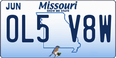 MO license plate OL5V8W