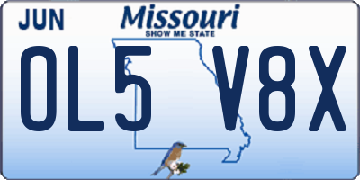 MO license plate OL5V8X