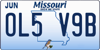 MO license plate OL5V9B