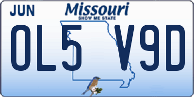 MO license plate OL5V9D