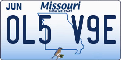 MO license plate OL5V9E